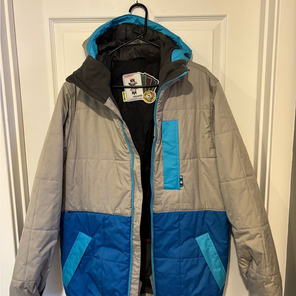 Gray and Blue Colorblock Jacket